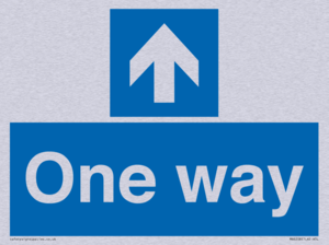 One way with up directional arrow